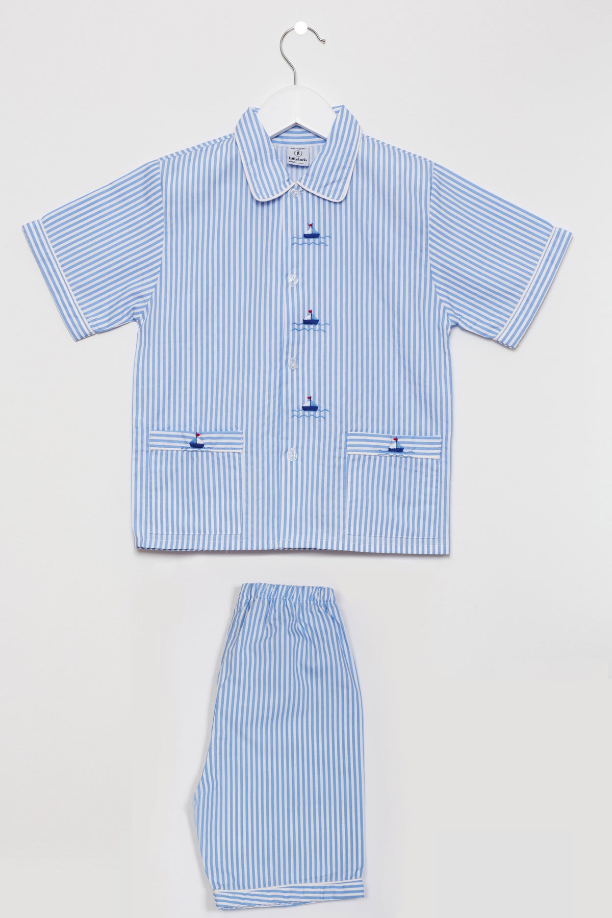 Boys Blue & White striped Pyjamas (4yrs)