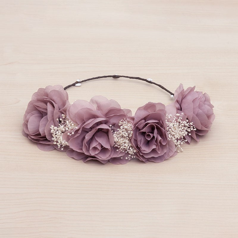 Rose flower crown with dried flowers