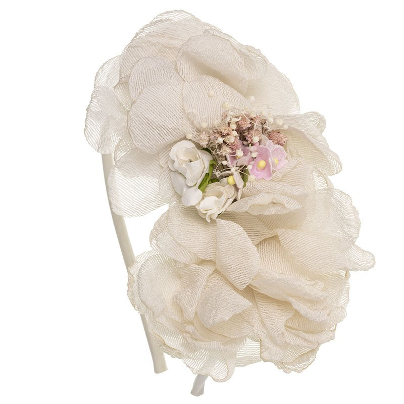 Ivory Hairband with dried flowers