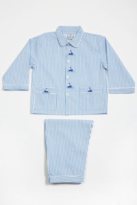 Load image into Gallery viewer, Boys Blue Striped Pyjamas
