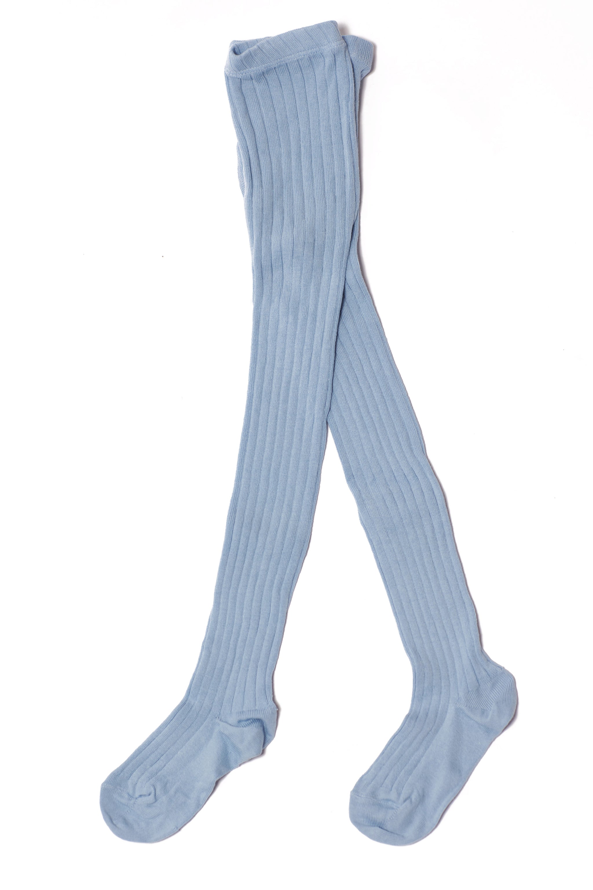 Cotton ribbed tights Sky Blue little larks