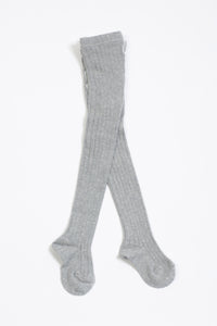 Load image into Gallery viewer, Cotton ribbed tights - Dove Grey
