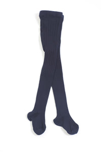 Load image into Gallery viewer, Cotton ribbed tights - French Navy
